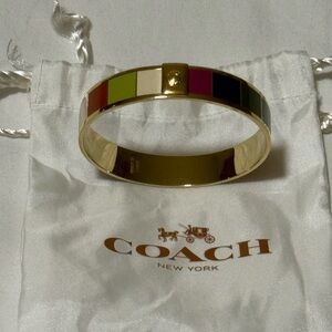 Coach Gold and Multicolor Enamel Bangle